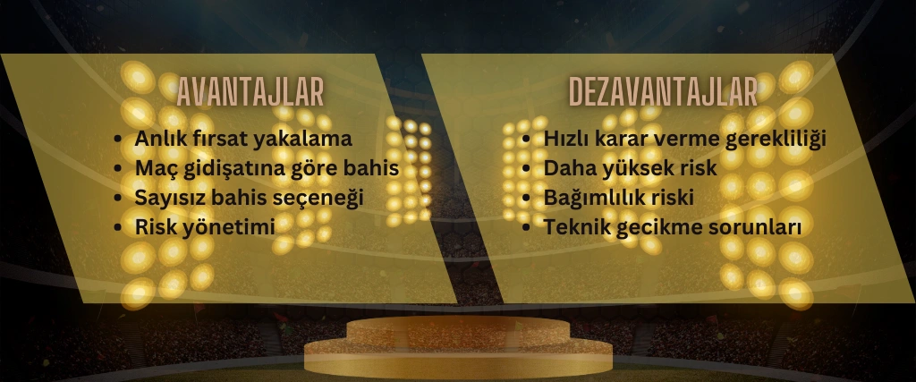 Canlı bahsin avantaj ve dezavantajları